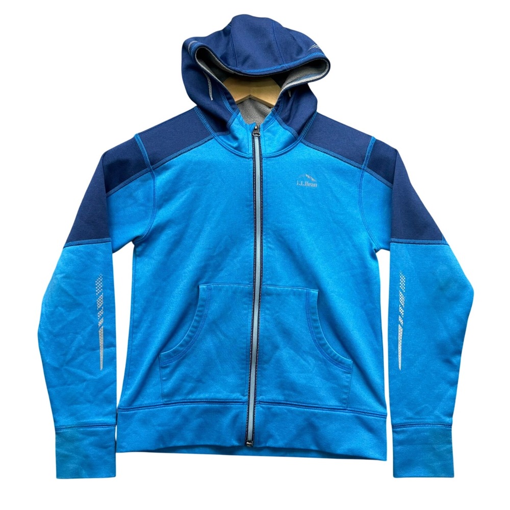L.L.Bean Hoodie Kids Size S Blue Full Zip Long Sleeve Thumbholes Sweatshirt